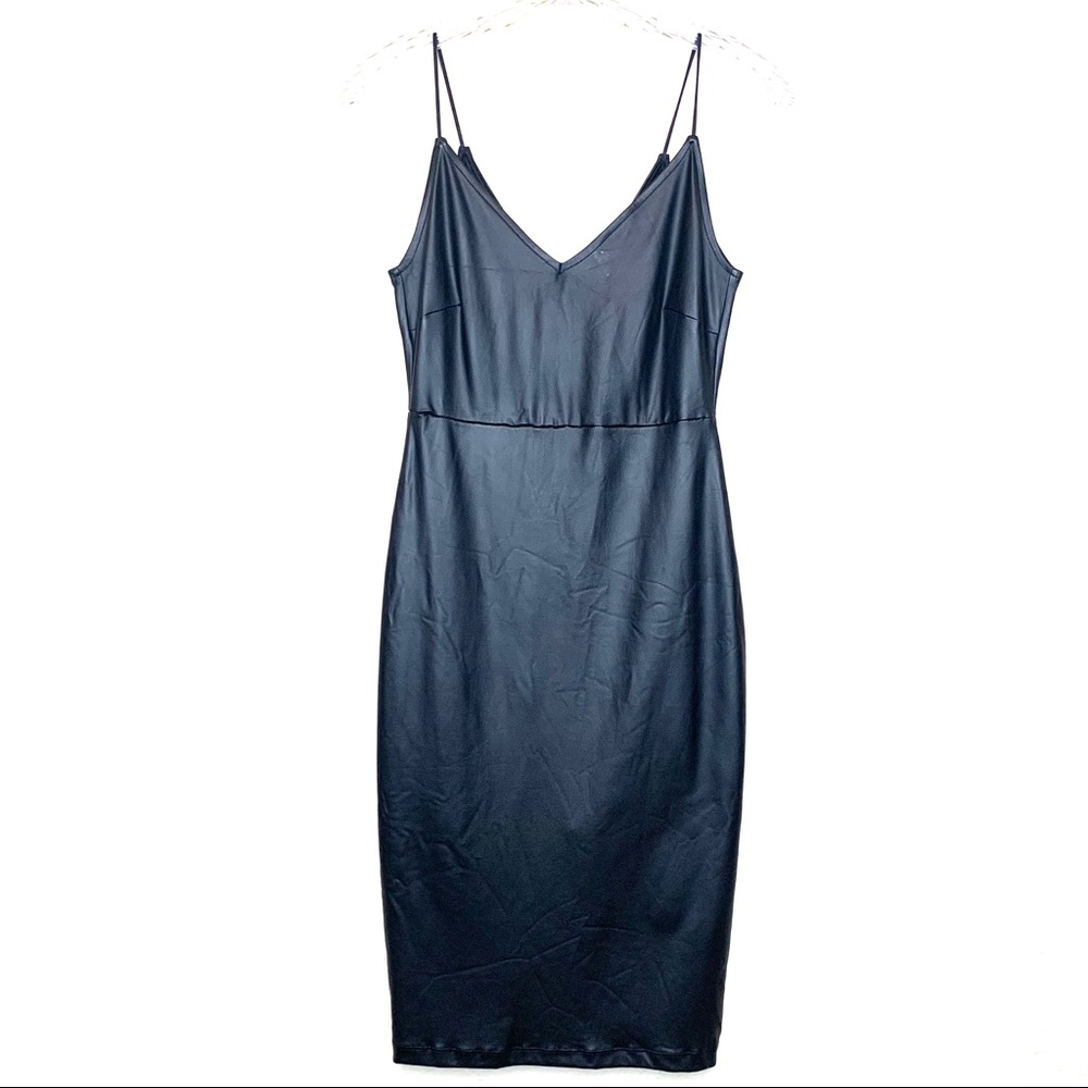 🔥4 for 25 Forever 21 Faux Leather Midi Dress - Picture 1 of 6